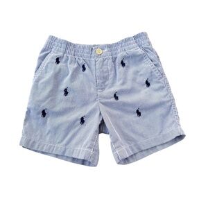 Ralph Lauren Infant Boys Embroidered Pony Cotton Shorts Blue Size 18 Months